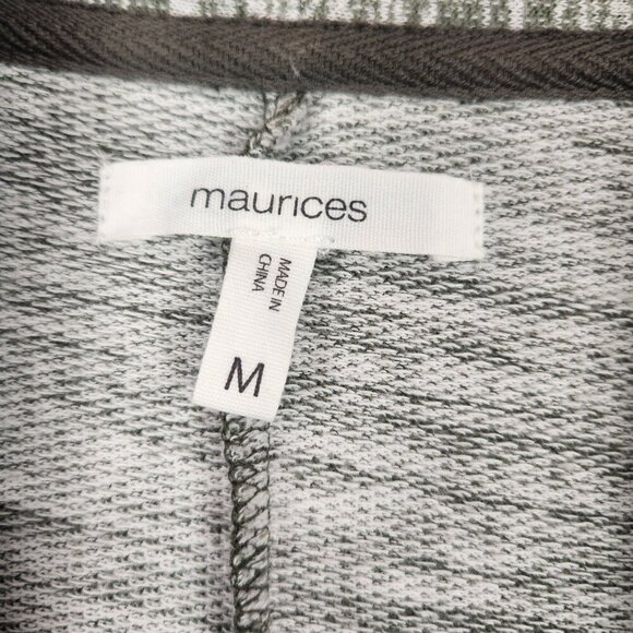 Maurices Cardigan Open Front Sweater Women's  M Long Sleeve Green Gray Hip - Picture 6 of 8